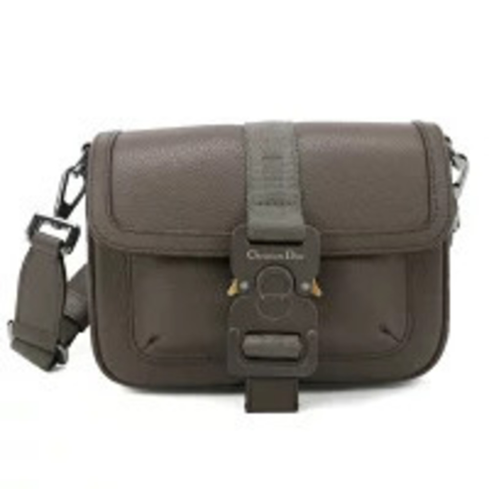 Christian Dior Shoulder Bag Hit the Road Leather Khaki Green